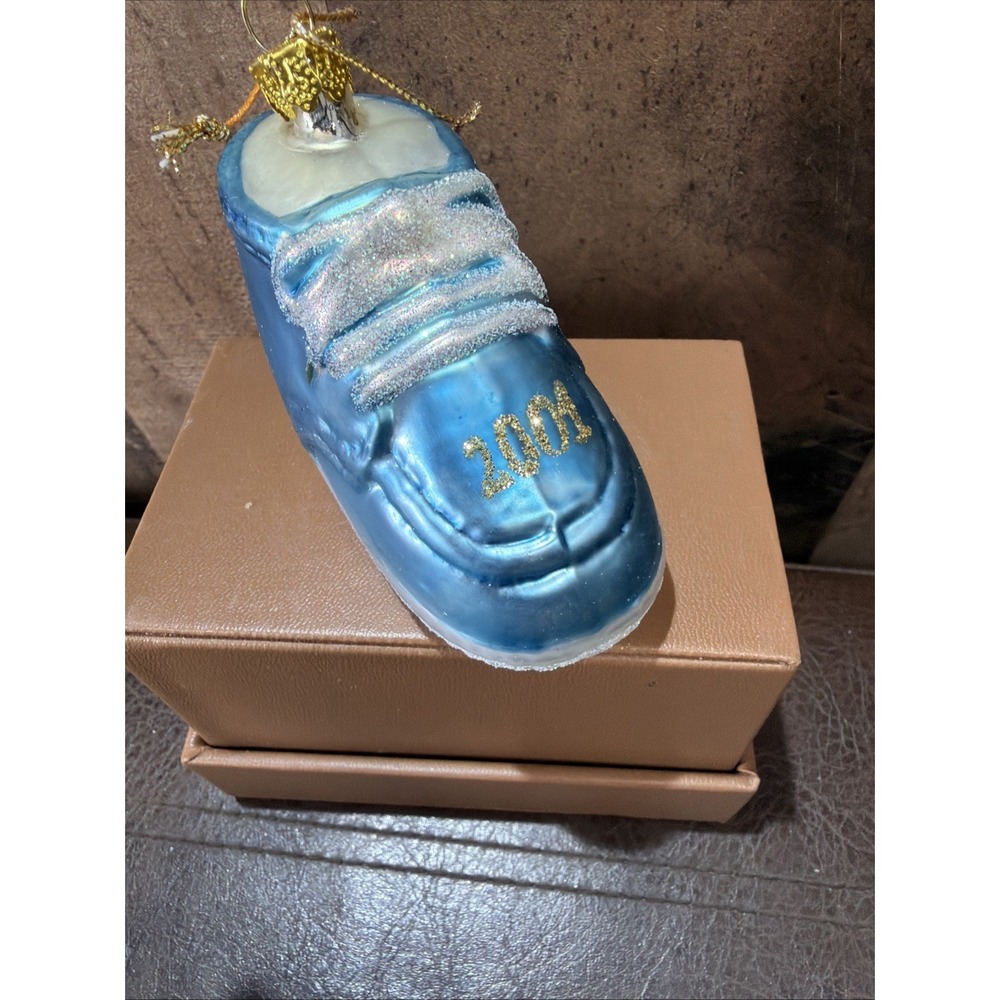 2001 Brass Key Collection Baby's 1st Ornament Hand-Crafted Blown Glass Blue Vtg - Picture 10 of 15